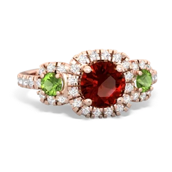 Garnet Regal Halo 14K Rose Gold ring R5350