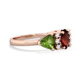 Garnet Antique Style Three Stone 14K Rose Gold ring R2186