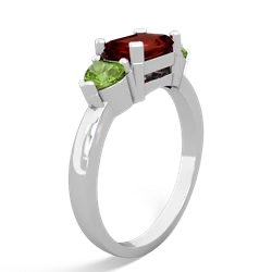 Garnet Three Stone 14K White Gold ring R5235