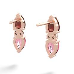 Garnet Bowtie Drop 14K Rose Gold earrings E0865
