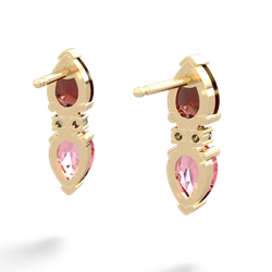 Garnet Bowtie Drop 14K Yellow Gold earrings E0865