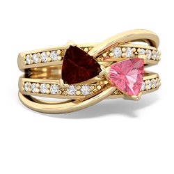 Garnet Bowtie 14K Yellow Gold ring R2360