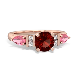 Garnet 6Mm Round Eternal Embrace Engagement 14K Rose Gold ring R2005