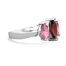 Garnet Three Peeks 14K White Gold ring R2433