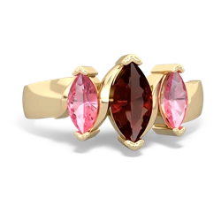 Garnet Three Peeks 14K Yellow Gold ring R2433