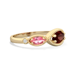 Garnet Milgrain Marquise 14K Yellow Gold ring R5700