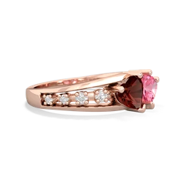 Garnet Heart To Heart 14K Rose Gold ring R3342