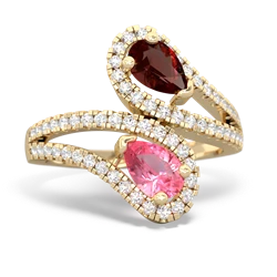 Garnet Diamond Dazzler 14K Yellow Gold ring R3000