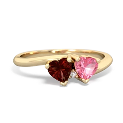 Garnet Sweethearts 14K Yellow Gold ring R5260