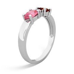 Garnet Pear Bowtie 14K White Gold ring R0865