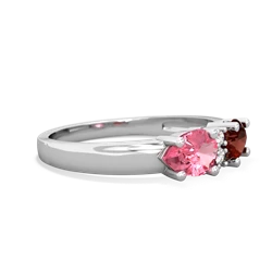 Garnet Pear Bowtie 14K White Gold ring R0865