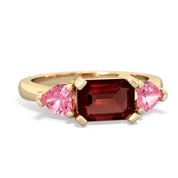 Garnet Three Stone 14K Yellow Gold ring R5235