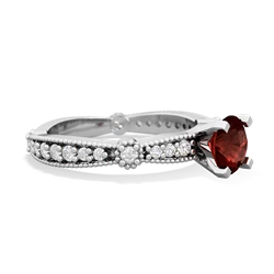 Garnet Sparkling Tiara 6Mm Round 14K White Gold ring R26296RD