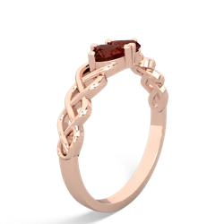 Garnet Heart To Heart Braid 14K Rose Gold ring R5870