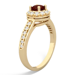 Garnet Diamond Halo 14K Yellow Gold ring R5370