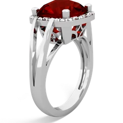 Garnet Art Deco Cocktail 14K White Gold ring R2498