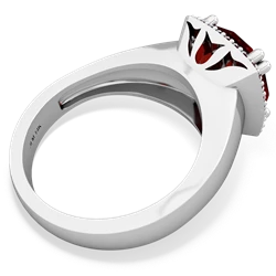 Garnet Halo Cocktail 14K White Gold ring R2544