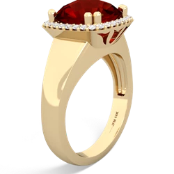 Garnet Halo Cocktail 14K Yellow Gold ring R2544