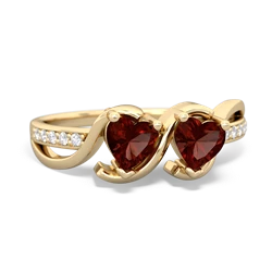 Garnet Side By Side 14K Yellow Gold ring R3090