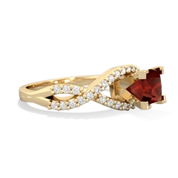 Garnet Diamond Twist 5Mm Square Engagment  14K Yellow Gold ring R26405SQ