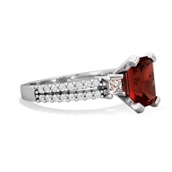 Garnet Classic 8X6mm Emerald-Cut Engagement 14K White Gold ring R26438EM