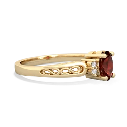 Garnet Filligree Scroll Oval 14K Yellow Gold ring R0812