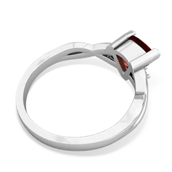 Garnet Trillion Twist 14K White Gold ring R2104