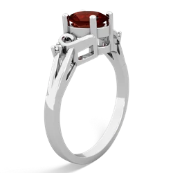 Garnet Swirls 14K White Gold ring R2347