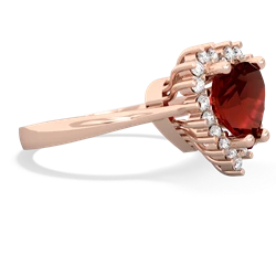 Garnet Sparkling Halo Heart 14K Rose Gold ring R0391