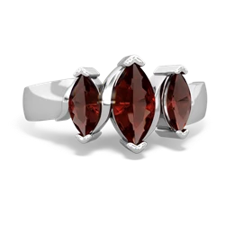 Garnet Three Peeks 14K White Gold ring R2433