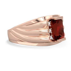 Garnet Men's 9X7mm Emerald-Cut 14K Rose Gold ring R1835