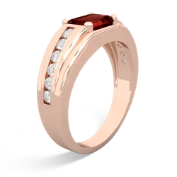 Garnet Men's Diamond Channel 14K Rose Gold ring R0500