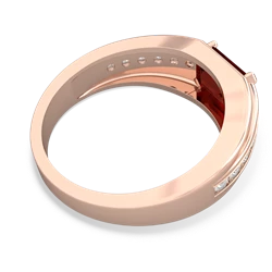 Garnet Men's Diamond Channel 14K Rose Gold ring R0500