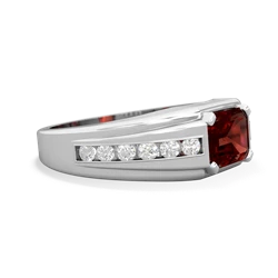 Garnet Men's Diamond Channel 14K White Gold ring R0500