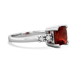 Garnet Art Deco Princess 14K White Gold ring R2014