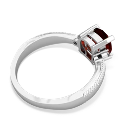 Garnet Cushion Rope 14K White Gold ring R2484