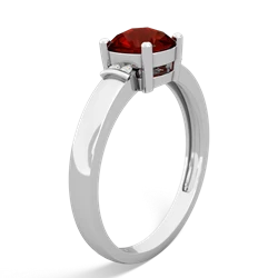 Garnet Simply Elegant Cushion 14K White Gold ring R2489