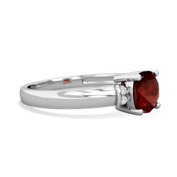 Garnet Simply Elegant Cushion 14K White Gold ring R2489