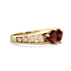 Garnet Heart To Heart 14K Yellow Gold ring R3342