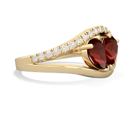 Garnet Nestled Heart Keepsake 14K Yellow Gold ring R5650