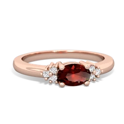 Garnet Simply Elegant East-West 14K Rose Gold ring R2480