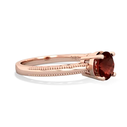 Garnet Milgrain Filigree 14K Rose Gold ring R5090