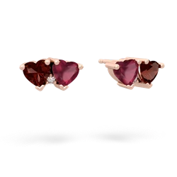 Garnet Sweethearts 14K Rose Gold earrings E5260