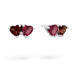 Garnet Sweethearts 14K White Gold earrings E5260