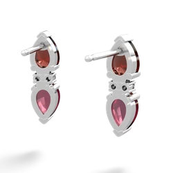 Garnet Bowtie Drop 14K White Gold earrings E0865