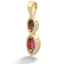 Garnet Antique-Style Halo 14K Yellow Gold pendant P5700