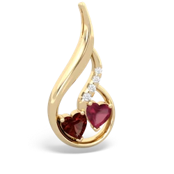 Garnet Keepsake Curves 14K Yellow Gold pendant P5450