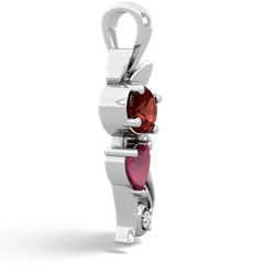 Garnet Kitten 14K White Gold pendant P5780