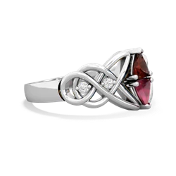 Garnet Keepsake Celtic Knot 14K White Gold ring R5300