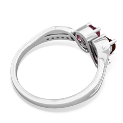 Garnet Side By Side 14K White Gold ring R3090